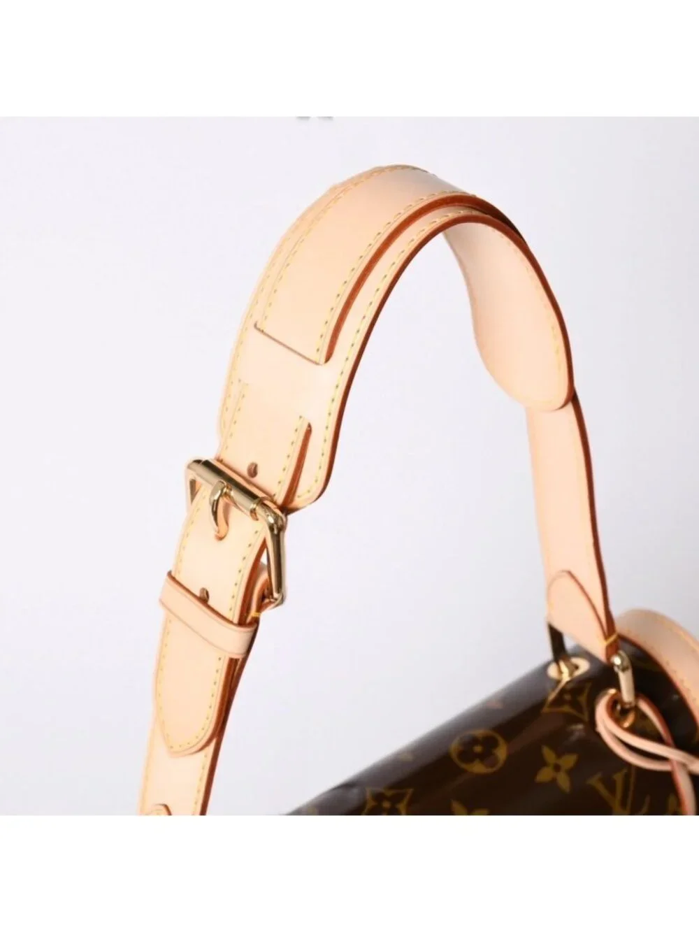 Louis Vuitton Monogram Tweedy Shoulder Bag World Limited Pieces Brown Gold